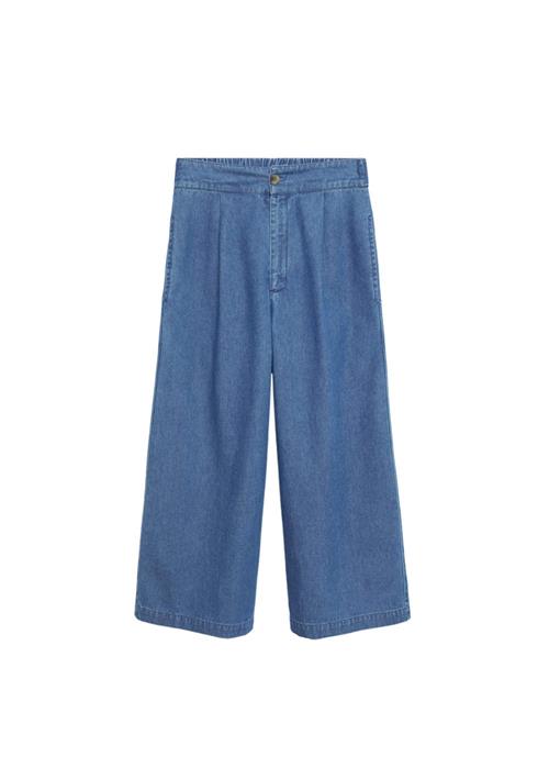 MANGO Jeans med lægfolder  blue denim