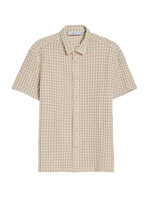 Bershka Skjorte  mørkebeige / grå