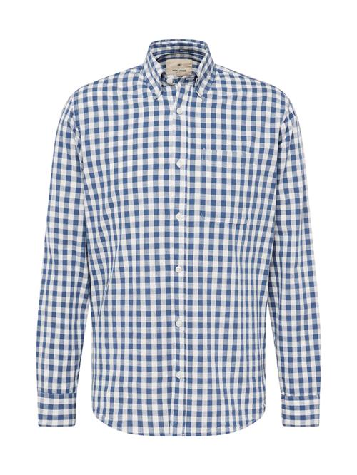 JACK & JONES Skjorte 'BLUBROOK'  safir / dueblå / hvid