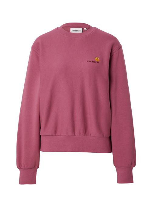 Carhartt WIP Sweatshirt 'American Script'  gylden gul / bær / merlot