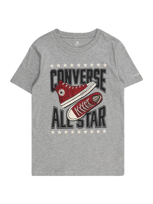 CONVERSE Shirts 'SNEAKER'  grå-meleret / carminrød / sort / hvid