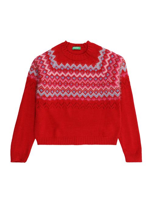 UNITED COLORS OF BENETTON Pullover  lyseblå / pink / rød / uldhvid