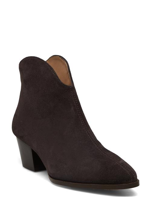 ANGULUS Booties - Block Heel - With Elas ANGULUS Brown