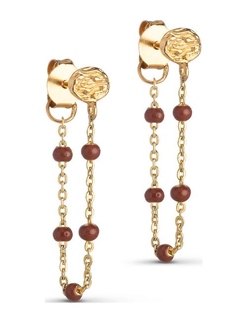 Se Lola Earring Enamel Copenhagen Brown ved Booztlet