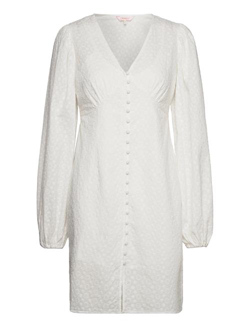 ONLY Onlfreya Emb. V-Neck Dress Wvn Cs ONLY White