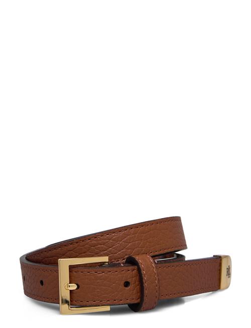 Lauren Ralph Lauren Pebbled Leather Skinny Belt Lauren Ralph Lauren Brown