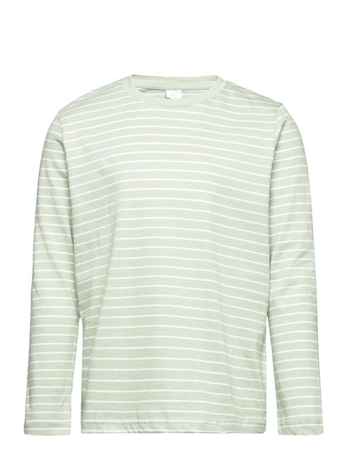 Lindex Top L S Basic Stripe Lindex Green