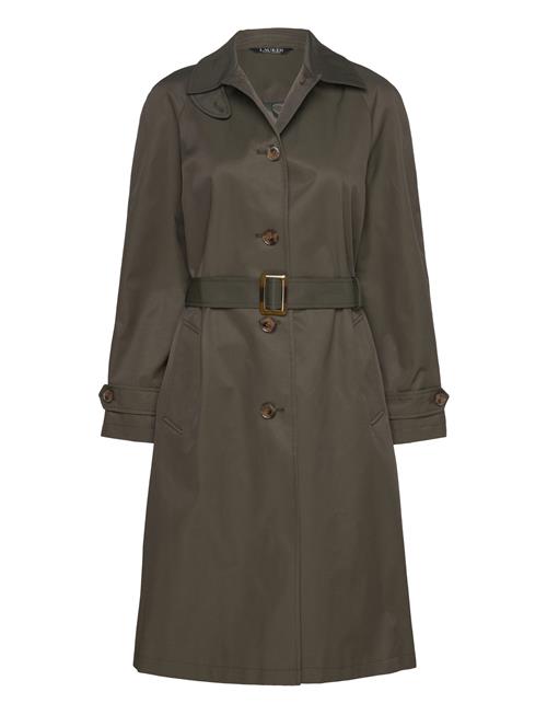 Lauren Ralph Lauren Belted Cotton-Blend Trench Coat Lauren Ralph Lauren Green