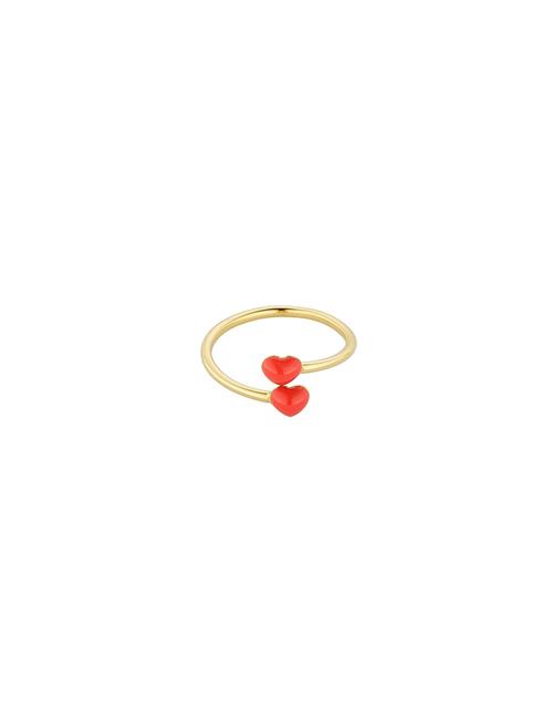 Design Letters Little Big Love Ring - Goldplated Design Letters Red