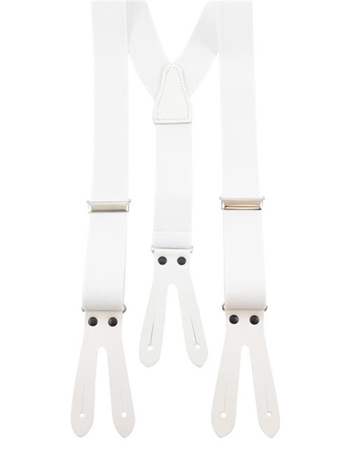 Portia 1924 Solid Suspenders Leather Ends Portia 1924 White