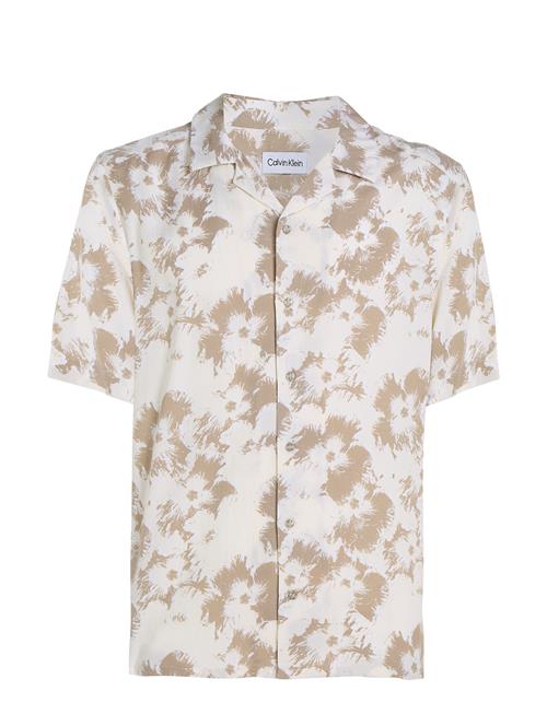 Calvin Klein Viscose Flower Aop S/S Shirt Calvin Klein Beige