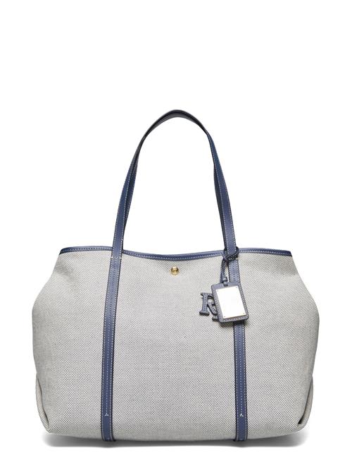 Lauren Ralph Lauren Canvas & Leather Large Emerie Tote Lauren Ralph Lauren Blue