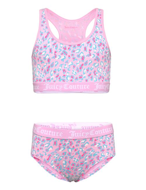 Juicy Couture Juicy Leopard Crop Top And Hipster Brief Set Juicy Couture Pink