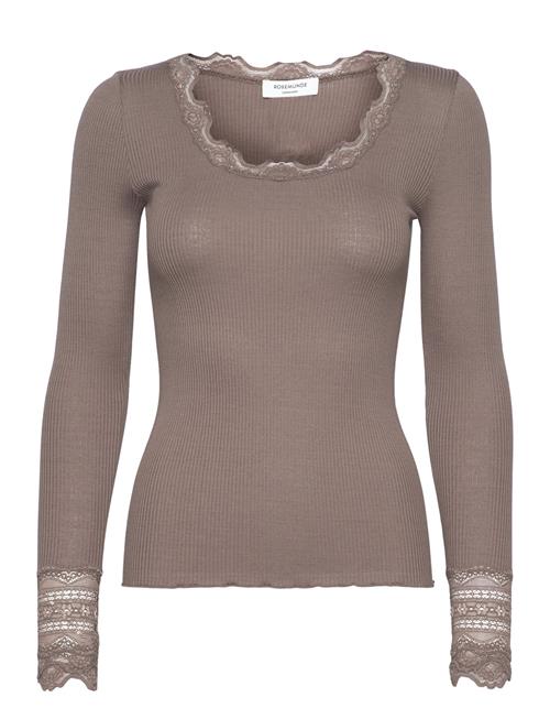 Rwbenita Ls O-Neck Lace T-Shirt Rosemunde Grey