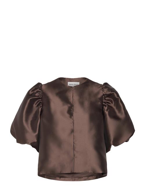 Malina Cleo Pouf Sleeve Blouse Malina Brown