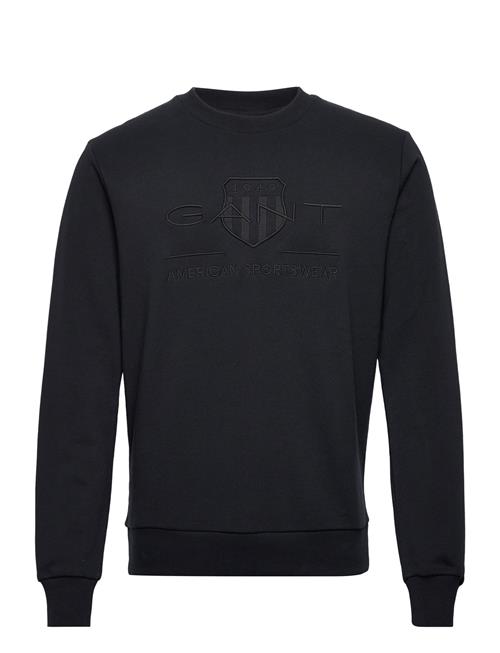 Reg Tonal Shield C-Neck Sweat GANT Black