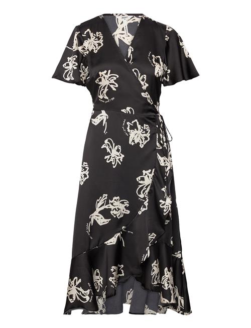 Object Objissy Papaya S/S Midi Wrap Dress 127 Object Black