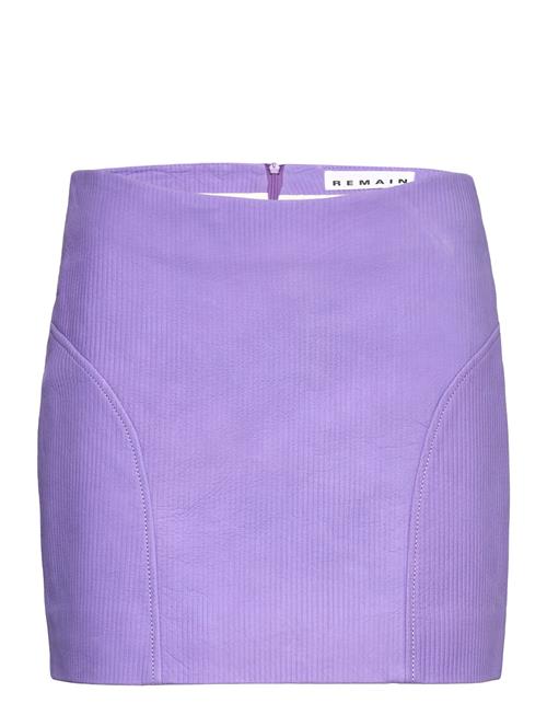 REMAIN Birger Christensen Corduroy Leather Mini Skirt REMAIN Birger Christensen Purple