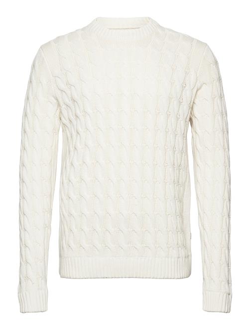 Onskicker Life Reg 3 Cable Crew Knit ONLY & SONS White