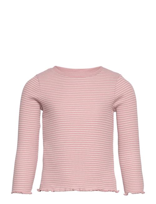 Mango Long-Sleeved Knitted T-Shirt Mango Pink