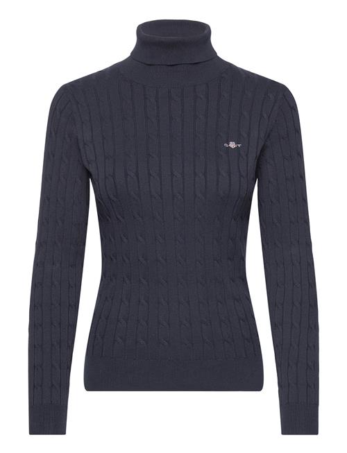 GANT Stretch Cotton Cable Turtleneck GANT Blue