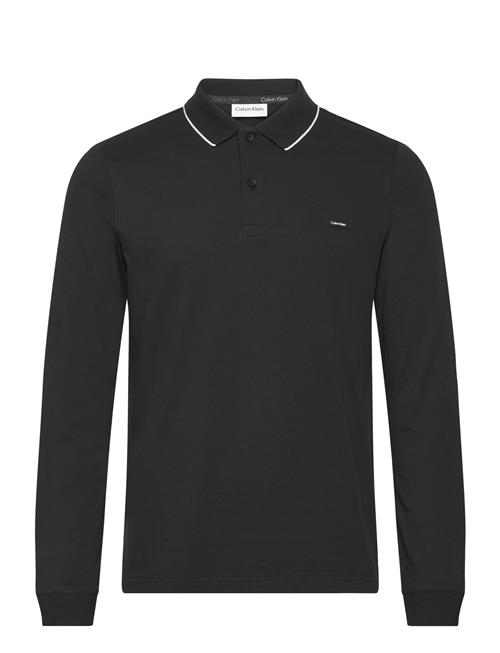 Calvin Klein Stretch Pique Tipping Ls Polo Calvin Klein Black