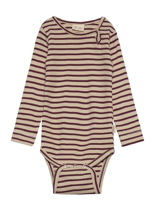 Body L/S Modal Striped Petit Piao Brown