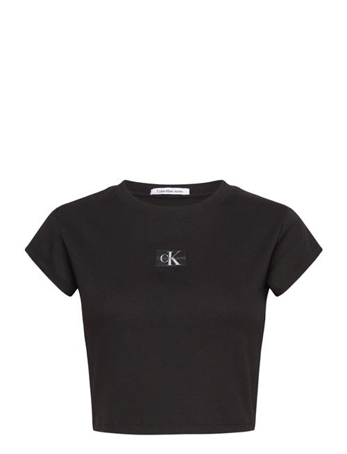 Calvin Klein Jeans Woven Label Rib Baby Tee Calvin Klein Jeans Black