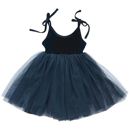 DOLLY by Le Petit Tom Dolly Universe Velvet Cosmic Strings Tutu Dress Black | Sort | 0-1 years