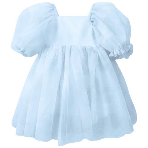 DOLLY by Le Petit Tom Dolly Dream Babydoll Puff Dress Blue Clouds | Blå | 8-10 years