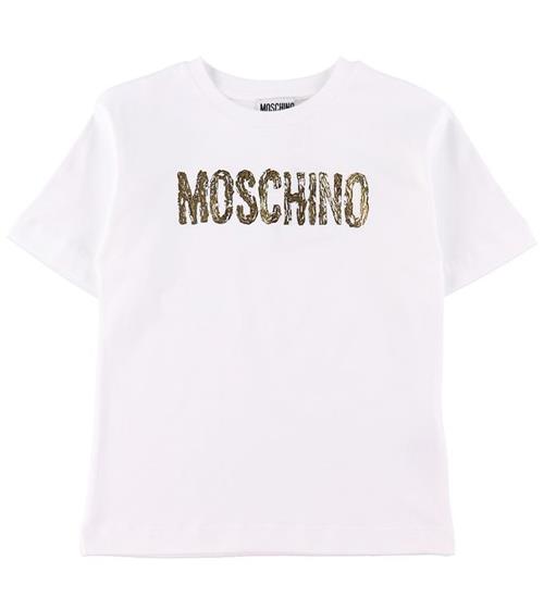 Moschino T-Shirt - Optical White m. Guld