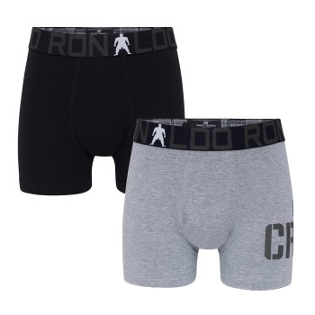 CR7 Cristiano Ronaldo 2P Boys Trunk Briefs Sort/Grå bomuld 134-140