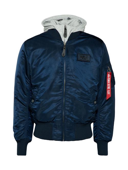 ALPHA INDUSTRIES Overgangsjakke 'MA-1 D-Tec'  mørkeblå / lysegrå / rød / sort