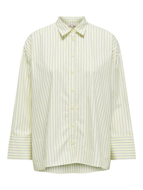 ONLY Bluse 'GRACE MICHELLE'  lemon / sort / hvid