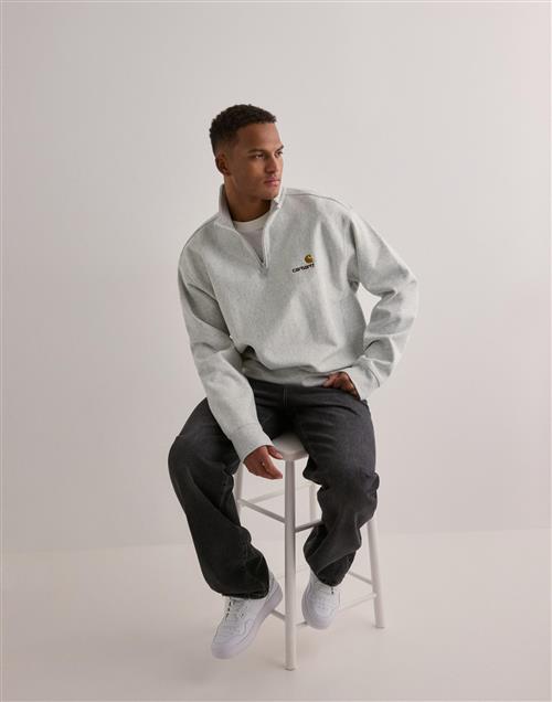 Carhartt WIP Half Zip American Script Sweat Trøjer Grå