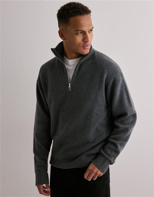 Jack & Jones Jorollie Knit Half Zip Sn Striktrøjer Grå