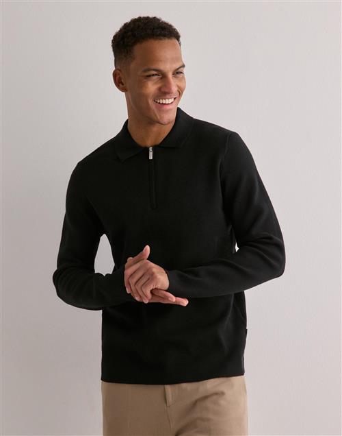 Only & Sons Onscooper Reg Ls 12 Half Zip Polo N Langærmede polotrøjer Sort