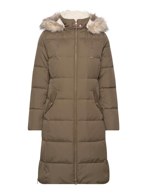 Lauren Ralph Lauren Faux Fur–Trim Hooded Down Coat Lauren Ralph Lauren Brown