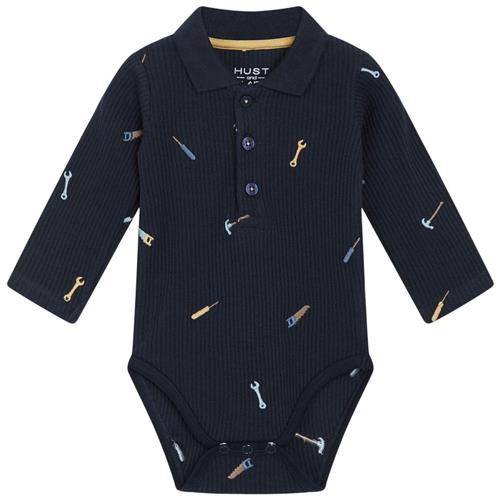 Hust&Claire GOTS Bebe Polo Baby Body Navyblå | Marine blå | 80 cm