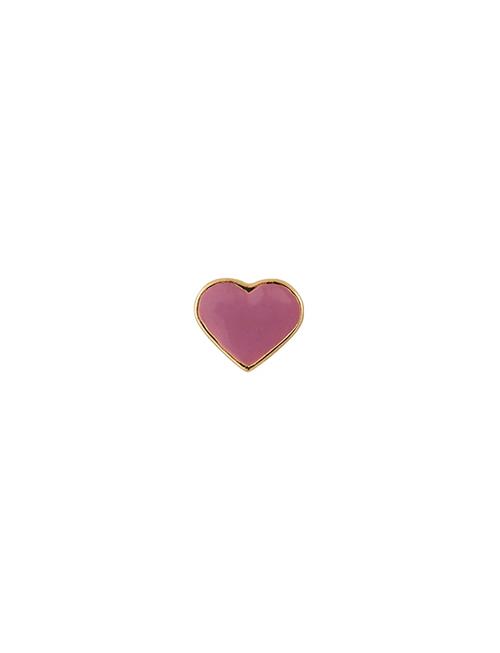 Enamel Heart Charm, Gold Design Letters Pink