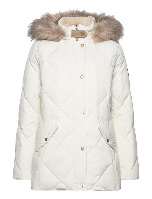 Lauren Ralph Lauren Faux-Fur-Trim Hooded Down Coat Lauren Ralph Lauren Cream