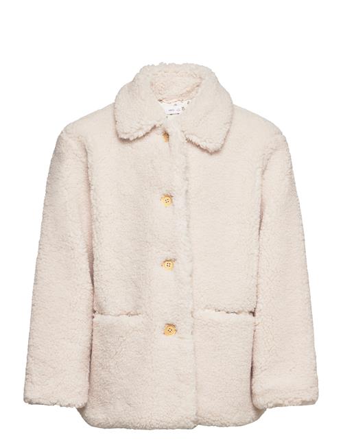 Mango Faux Shearling Coat Mango Cream