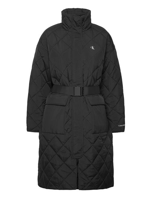 Belted Quilted Coat Calvin Klein Jeans Black