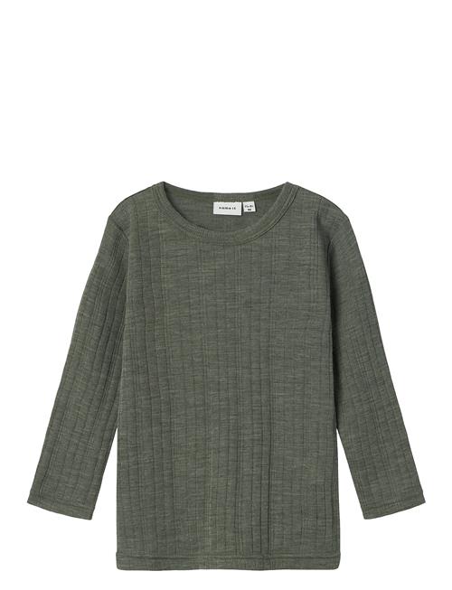 name it Nmmwang Wool Needle Ls Top Solid Noos Name It Green