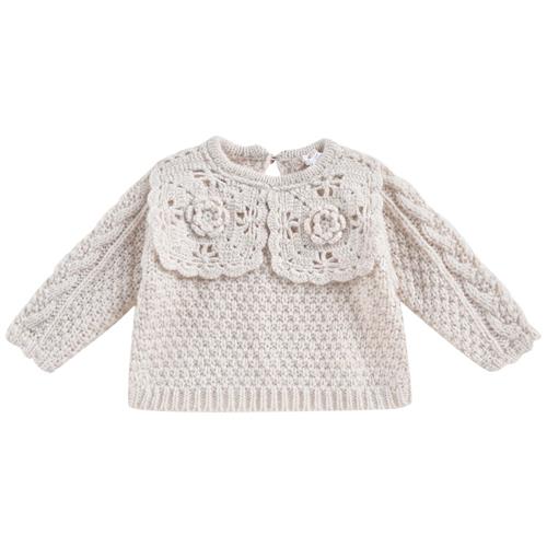 Louise Misha Hilda Strikket Baby Sweater Cremefarvet |  | 9 months