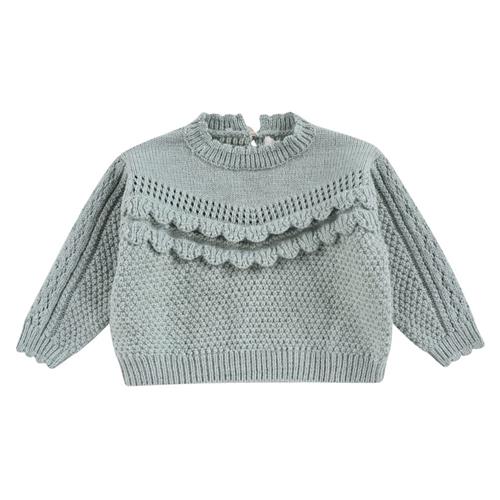 Louise Misha Ionnisa Strikket Baby Sweater Sauge | Grønn | 24 months