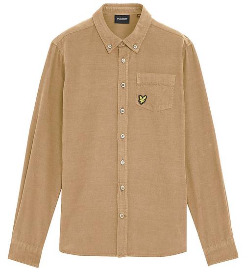 Lyle & Scott Skjorte - Fløjl - Needle Cord - Sand Storm