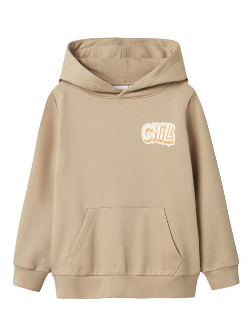 NAME IT Sweatshirt  mørkebeige / orange / hvid