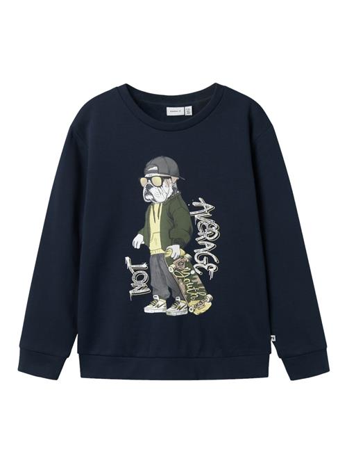 NAME IT Sweatshirt 'NKMTEHOGO'  navy / lysegul / grå / mørkegrøn