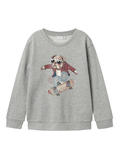 NAME IT Sweatshirt 'NKMTEHOGO'  dueblå / mokka / grå-meleret / vinrød